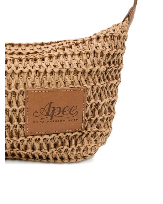 AAPE BY A BATHING AP Brown Logo-Patch Shoulder Bag