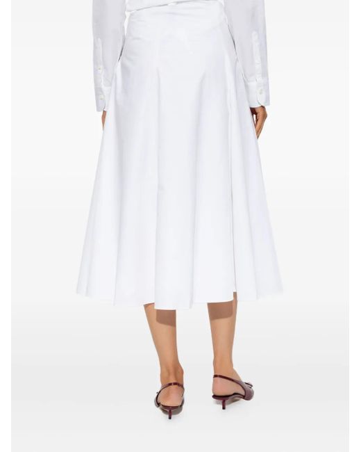 Gonna Midi Con Inserti di Jacquemus in White