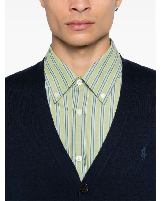 Polo Ralph Lauren Blue Tonal Logo Cardigan for men