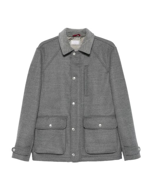 Brunello Cucinelli Gray Pure Wool Jacket for men