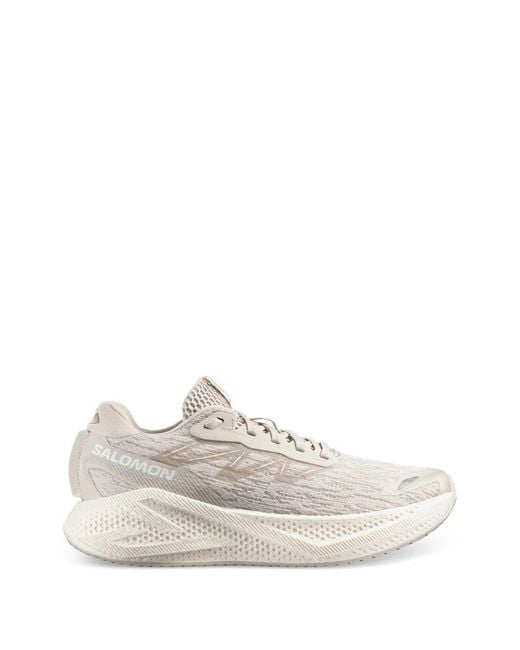 Salomon White Aero Glide 4 Mesh-Panelled Logo-Print Sneakers for men