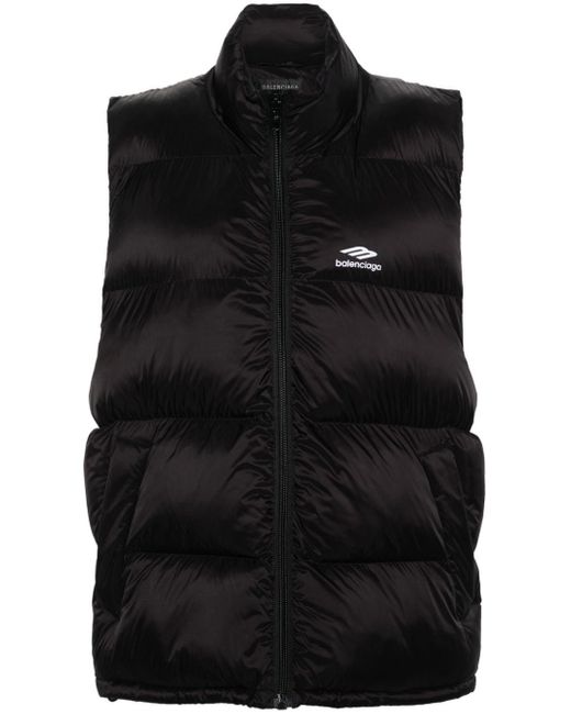 Balenciaga Black Logo-print Padded Vest