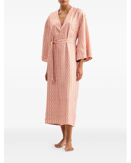 Eres Pink Saveur Fruit-Print Chain-Pattern Reversible Robe