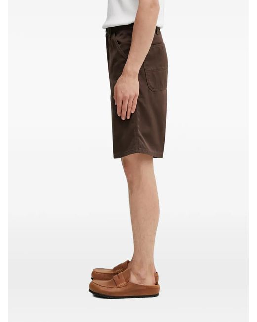 Carhartt Brown Simple Logo-Patch Shorts for men