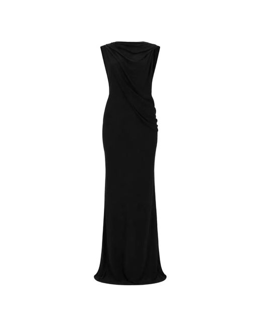 Tom Ford Black Draped Floor-Length Dress Evening Dress