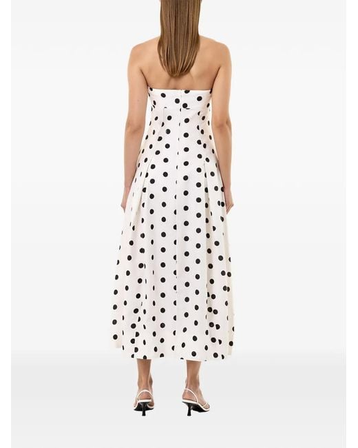 Nicholas White Robe Mi-Longue Seraphina À Pois