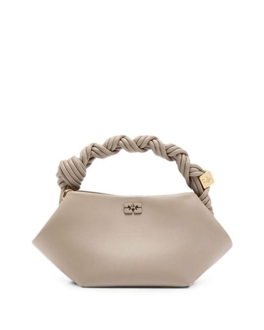 Ganni Metallic Mini Bou Braided Tote Bag