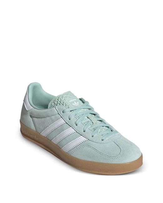 Adidas Blue Gazelle Three-Stripe Suede Sneakers
