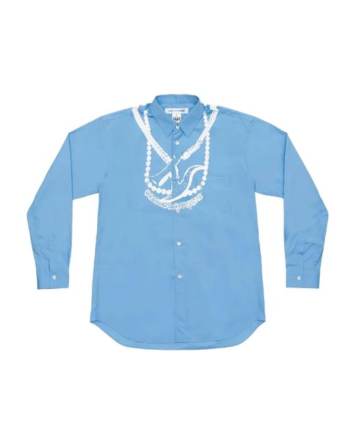 Comme des Garçons X A$Ap Nast Overhemd Met Krijtstreep in het Blue voor heren