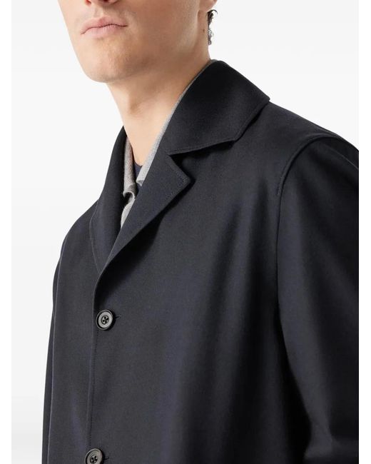 Corneliani Blue Button Virgin Wool Overshirt for men
