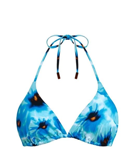 Vilebrequin Blue Triangle Floral Bikini Top