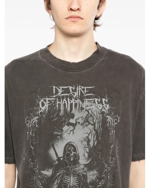 WARMAN Black Graphic-Print T-Shirt for men