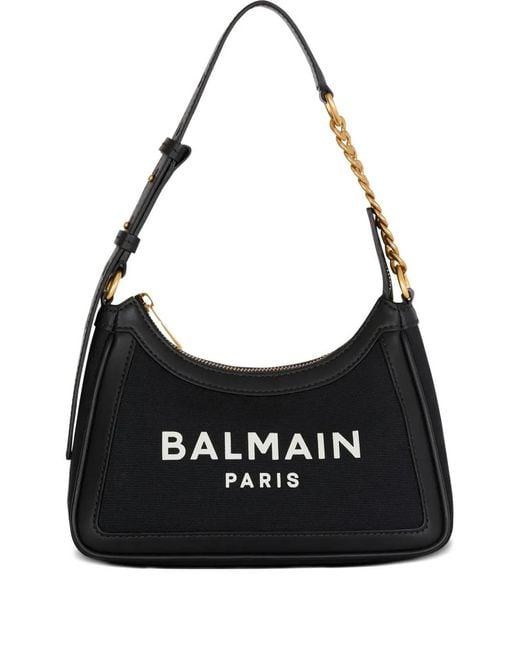 Balmain Black B-Army Logo-Plaque Chain Shoulder Bag