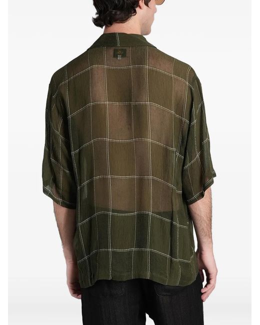 Needles Green Check-Print Shirt for men