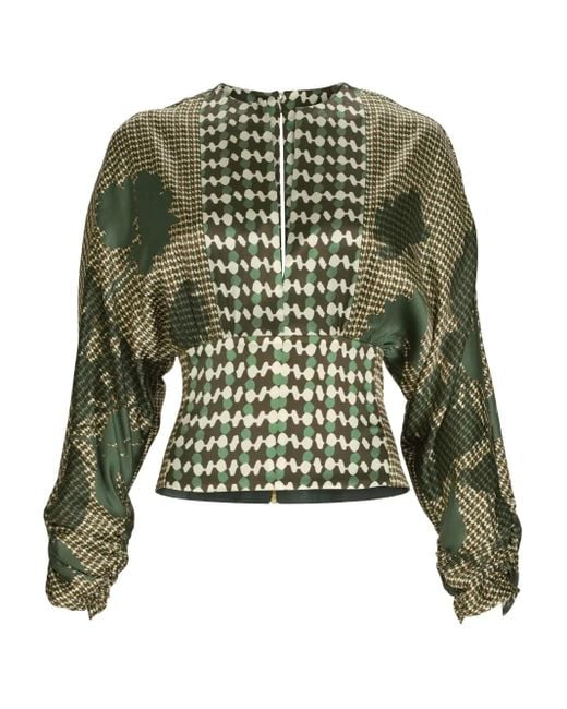 Blusa Lizzy estampada Silvia Tcherassi de color Green