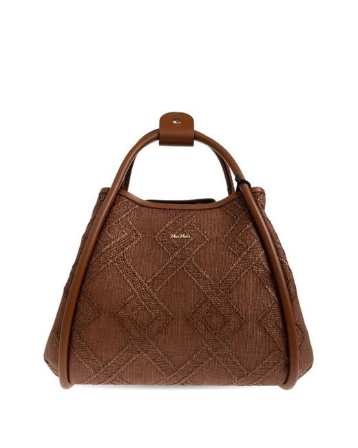 Max Mara Brown Marine Tote Bag
