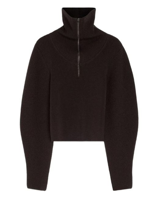 Lemaire ハーフジップ セーター Black