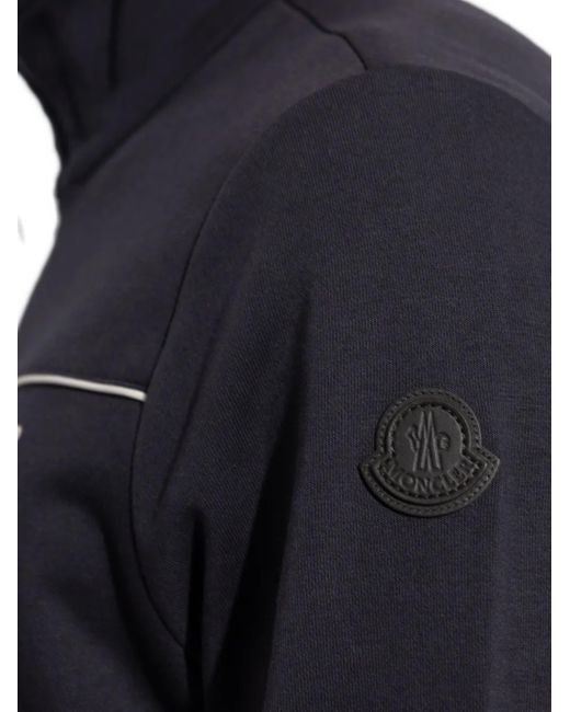 Moncler Blue Zip-Up Fleece Track Jacket for men