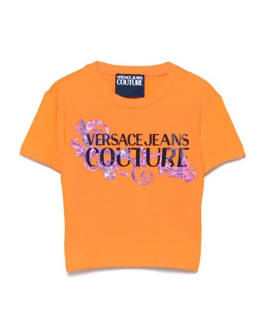 Versace Jeans Couture Cropped Top in het Orange
