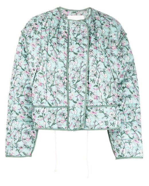 MARANT ETOILE Blue Gelio Floral-print Quilted Jacket