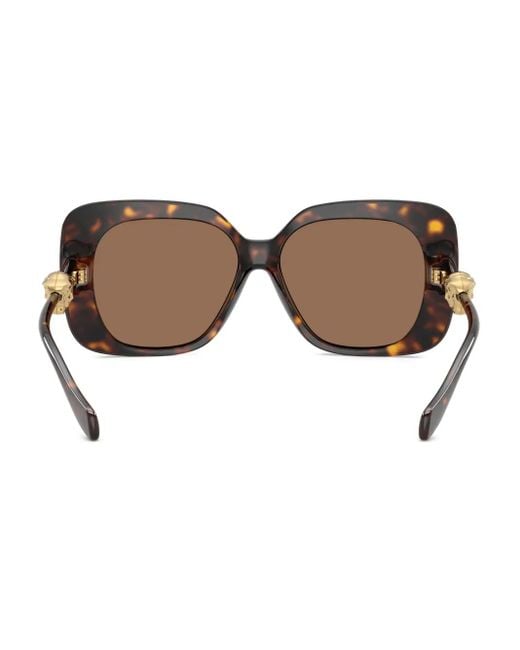 Versace Brown Medusa Square-Frame Sunglasses