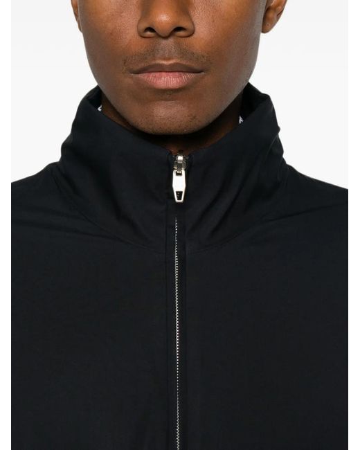 Umit Benan Blue Zip-Up High-Neck Jacket for men