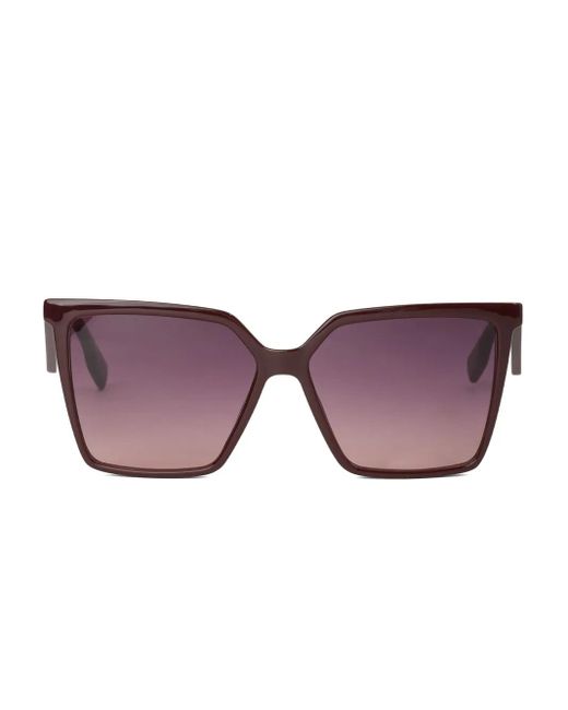 Karl Lagerfeld Purple Logo Square-Frame Sunglasses