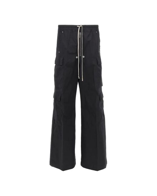 Rick Owens Black Tower Cargobelas Low-Crotch Cargo Pants for men