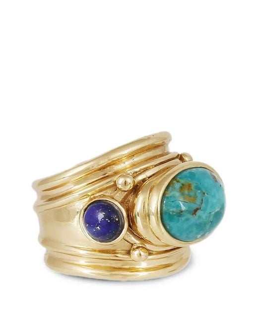 Gas Bijoux Blue Simone Amazonite Malachite Ring