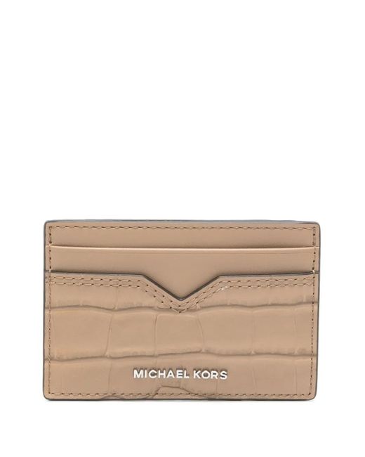Michael Kors Kartenetui mit Kroko-Optik in Natural für Herren