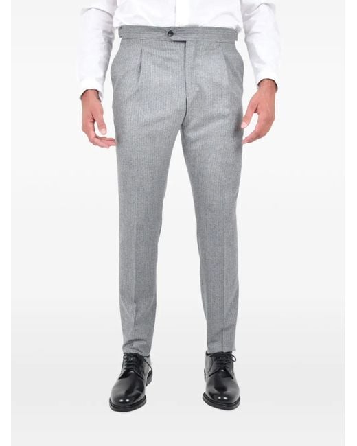 Franzese Collection Gray Pinstripe Buttoned Suit for men