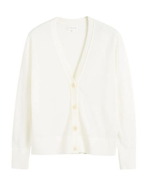 Chinti & Parker White Cardigan Mit V-Ausschnitt