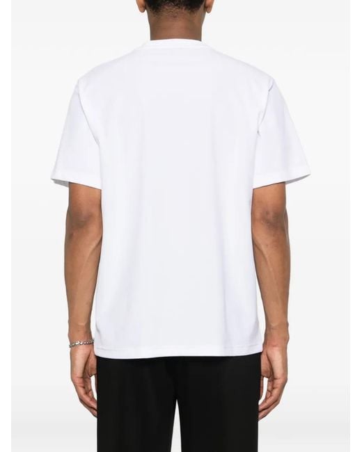 Balmain White Logo-Embroidered T-Shirt for men