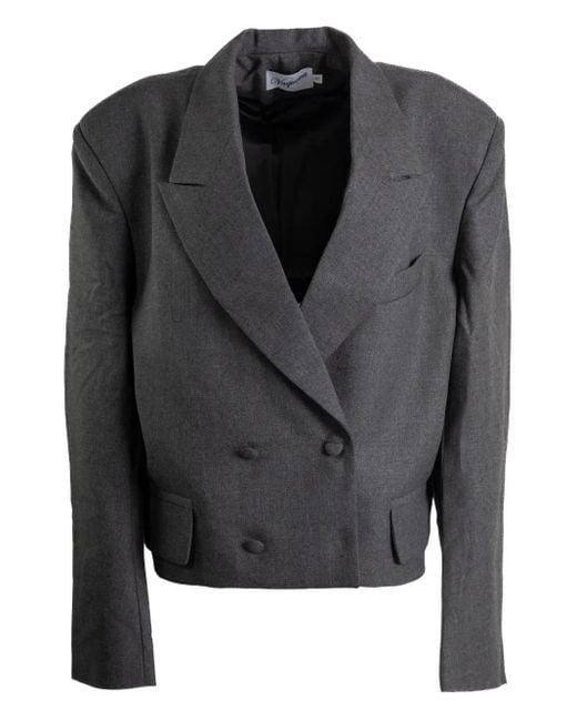 VAQUERA Black Double-Breasted Cropped Jacket