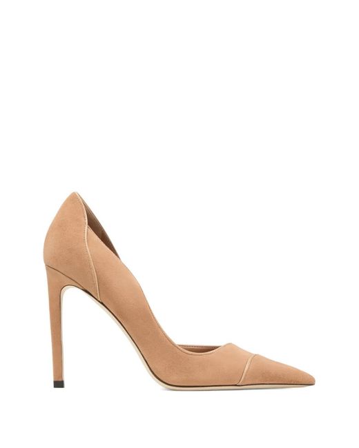 Jimmy Choo White Brigitte 100 Toffee And Chai Suede And Nappa Leather Pumps