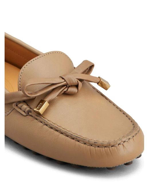 Tod's Brown Bow-Detail Loafers