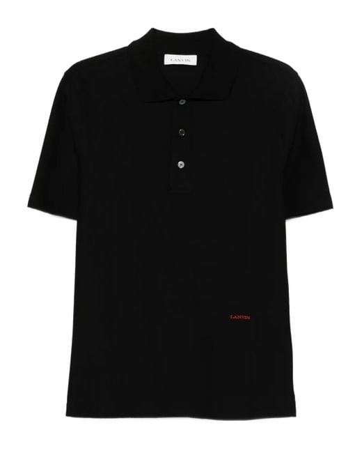 Lanvin Black Short-sleeve Polo Shirt for men