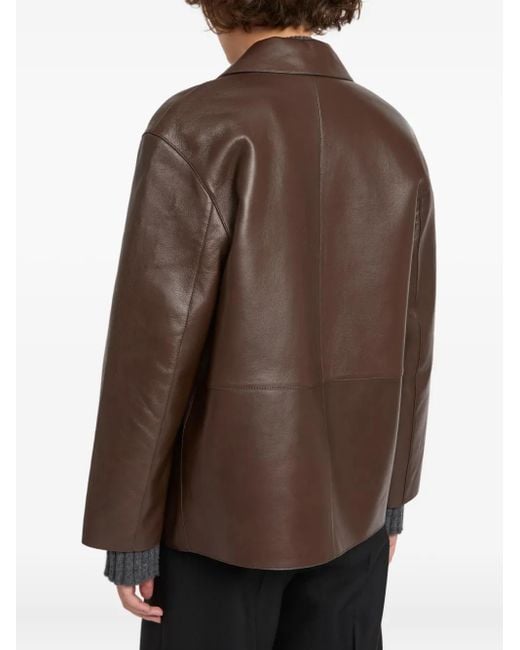 Yves Salomon Brown Leather Jacket