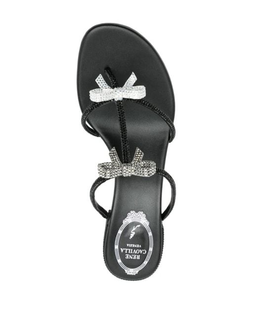 Rene Caovilla Black Caterina 40Mm Leather Sandals
