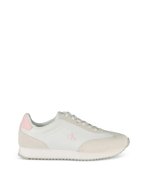 Calvin Klein White Baskets À Patch Logo