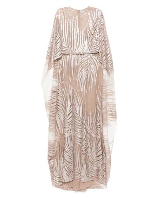 Elie Saab チュール ロングドレス Natural