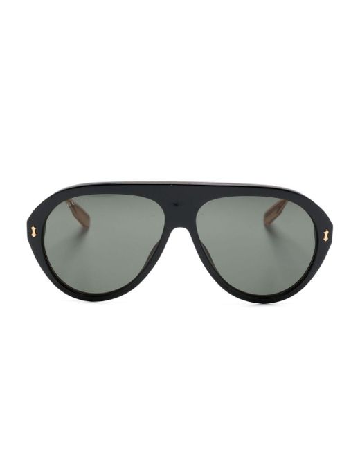 Gucci Gray Navigator-frame Sunglasses for men