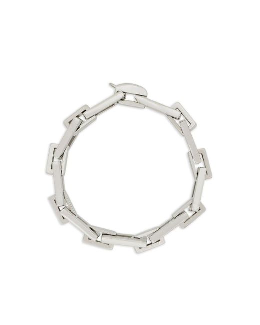 Saint Laurent Metallic Rectangle Chain-link Bracelet for men