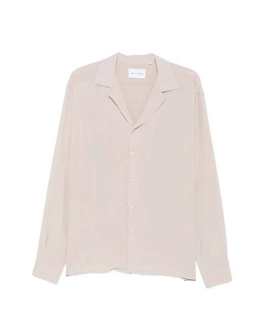 MARSĒM White Notched-Lapel Long-Sleeve Shirt for men