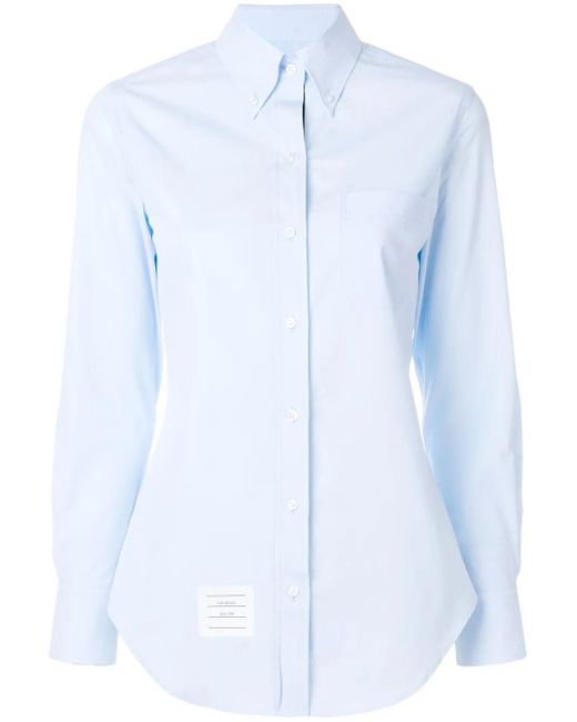 Thom Browne Blue Button-Down Slim-Fit Shirt