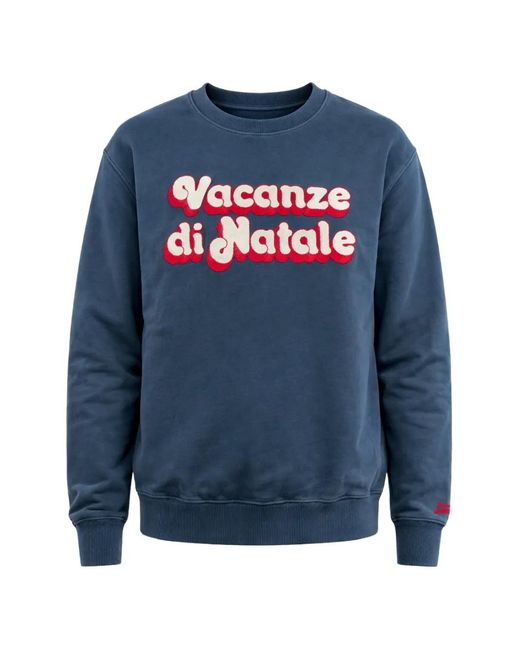 Mc2 Saint Barth Blue Vacanze Di Natale Sweatshirt for men