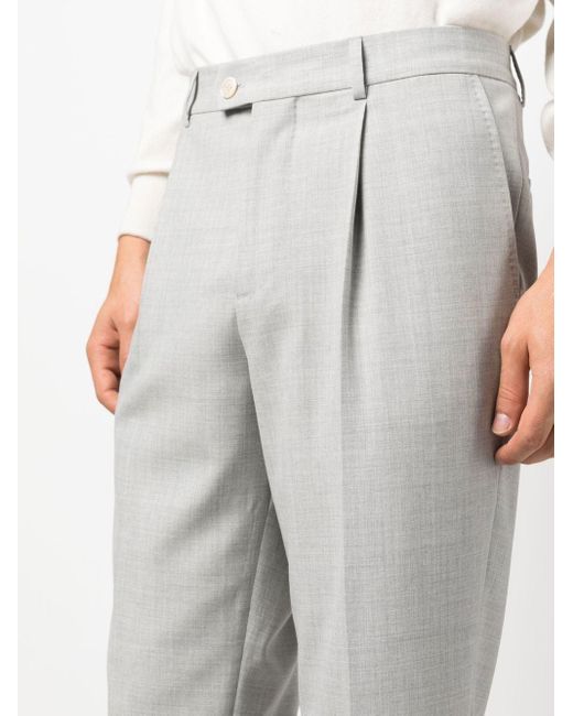 Brunello Cucinelli Gray Slim Tailored-cut Trousers for men