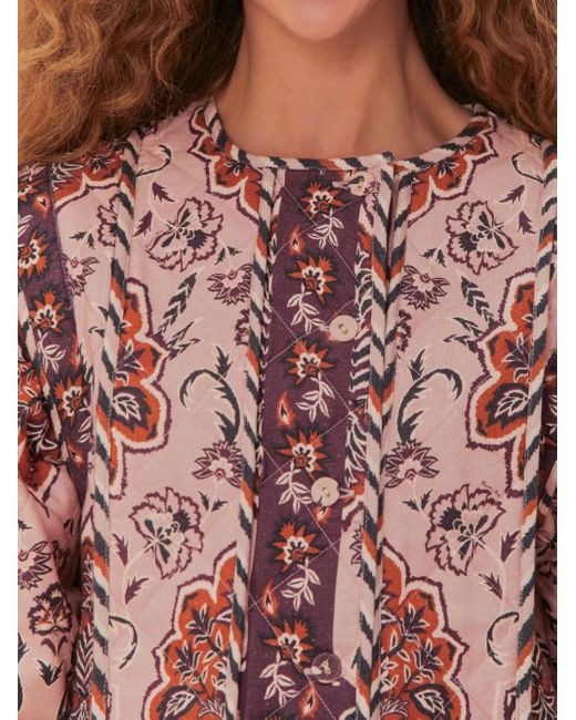 Farm Rio Red Glam Tapestry Floral-Quilted Jacket