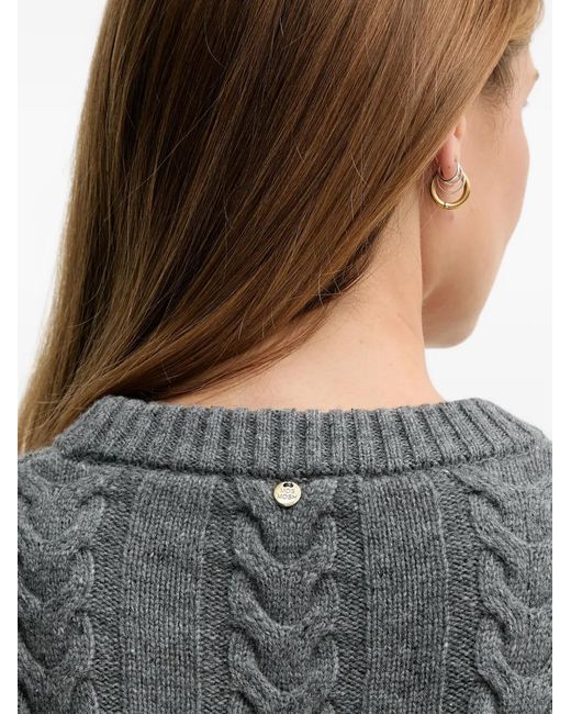 Mos Mosh Gray Pull Bryndis En Maille Torsadée