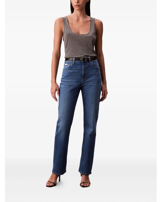 Calvin Klein Blue Logo-Patch Jeans